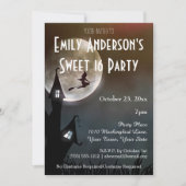 Halloween spookhuis heks kostuum zoet 16 kaart (Voorkant)