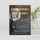 Halloween spookhuis heks kostuum zoet 16 kaart (Staand voorkant)