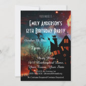 Halloween spookhuis kosmische verjaardag kaart (Voorkant)