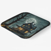 Halloween spookhuis met Jack-o-lantaarns Papieren Bordje (Gebogen)