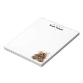 Halloween spookhuis met pompoenen & gebladerte notitieblok (Linkerzijde)