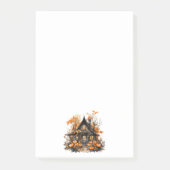 Halloween spookhuis met pompoenen & gebladerte post-it® notes (Voorkant)