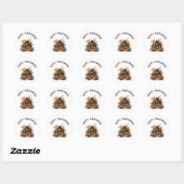 Halloween spookhuis met pompoenen & gebladerte ronde sticker (Vel)