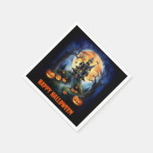 Halloween spookhuis met pompoenenfeest servet (Hoek)