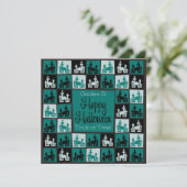 Halloween spookhuis mozaïek kaart (Staand voorkant)