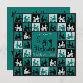 Halloween spookhuis mozaïek kaart