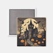  Halloween spookhuis, pompoenen, vleermuizen Magneet (Voorkant / Achterkant)