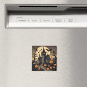  Halloween spookhuis, pompoenen, vleermuizen Magneet (Insitu (Vaatwasser))