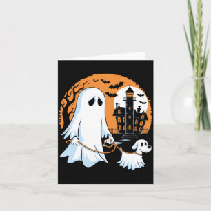 Halloween spookhuis wandelt hond kaart