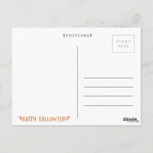 Halloween spookhuis weerwolf skelet pompoen briefkaart (Achterkant)