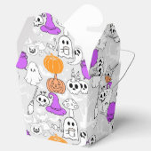 Halloween spookiness patroon 01 L Grijs BG Bedankdoosjes (Geopend)