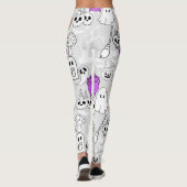Halloween spookiness patroon 01 L Grijs BG Leggings (Achterkant)