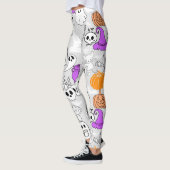 Halloween spookiness patroon 01 L Grijs BG Leggings (Links)