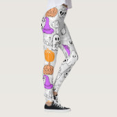 Halloween spookiness patroon 01 L Grijs BG Leggings (Rechts)