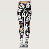 Halloween spookiness patroon 01 Zwart BG Leggings (Voorkant)