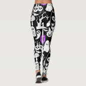 Halloween spookiness patroon 01 Zwart BG Leggings (Achterkant)