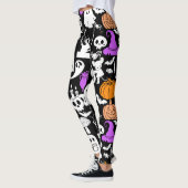 Halloween spookiness patroon 01 Zwart BG Leggings (Links)