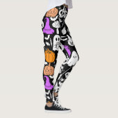 Halloween spookiness patroon 01 Zwart BG Leggings (Rechts)