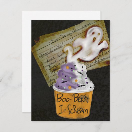 Halloween spookkaart feestdagenkaart (Voorkant / Achterkant)