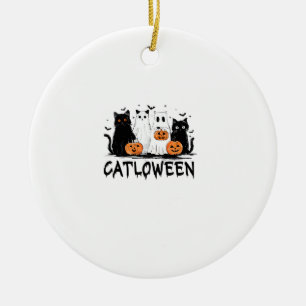 Halloween spookkat kattenloween grappige zwarte ka keramisch ornament