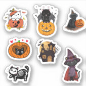 Halloween spookkat sticker (Voorkant)