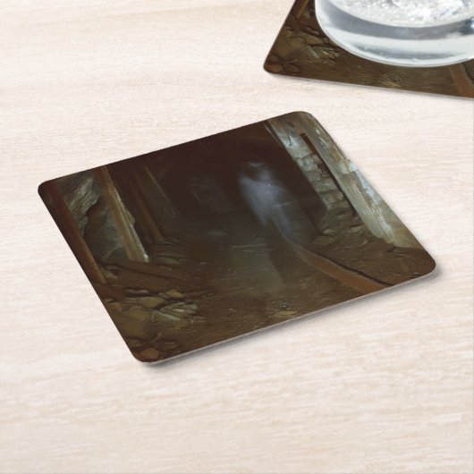 Halloween - spookmijn 1 kartonnen onderzetters (Schuin)