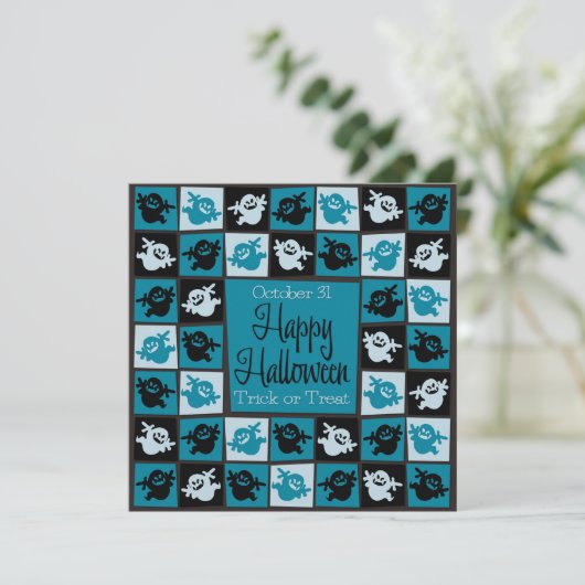 Halloween spookmozaïek kaart (Staand voorkant)