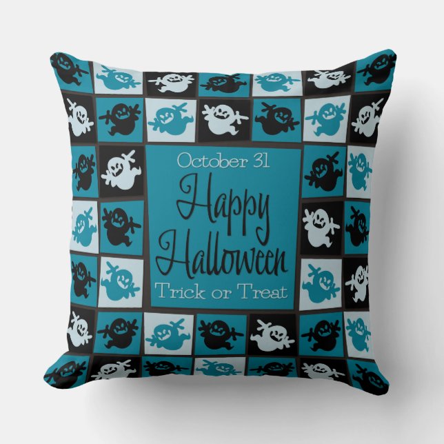 Halloween spookmozaïek kussen (Voorkant)