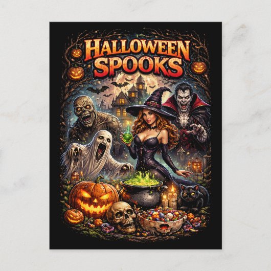 Halloween Spooks Briefkaart (Voorkant)