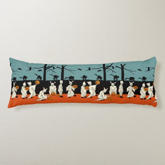  Halloween Spooks op Parade Long Pillow Lichaamskussen (Voorkant)