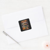 Halloween Spooks Vierkante Sticker (Envelop)