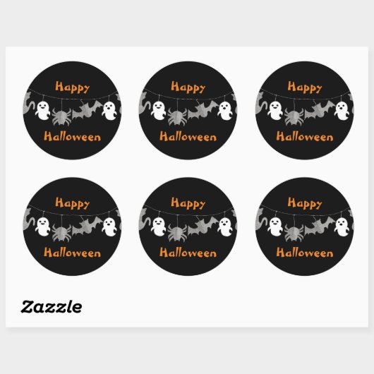 Halloween-spookslinger Ronde Sticker (Vel)
