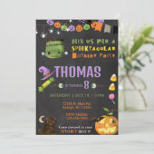 Halloween spooktaculaire Frankenstein uitnodiging. Kaart (Staand voorkant)