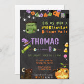 Halloween spooktaculaire Frankenstein uitnodiging. Kaart (Voorkant / Achterkant)