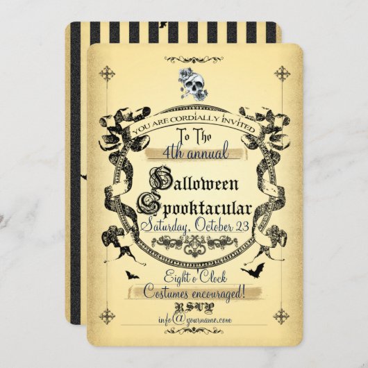 Halloween ~ Spooktacular1 - Kaart voor uitnodiging (Voorkant / Achterkant)