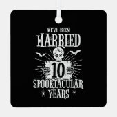 Halloween Spooktacular 10th Wedding Jubileum Metalen Ornament (Achterkant)