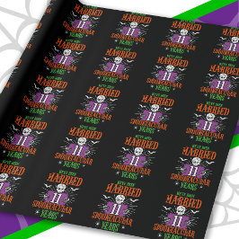 Halloween Spooktacular 11e bruiloft Jubileum Cadeaupapier