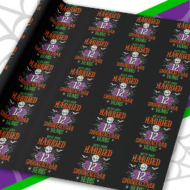 Halloween Spooktacular 12e bruiloft Jubileum Cadeaupapier