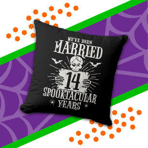 Halloween Spooktacular 14-jarig huwelijksjubileum Kussen