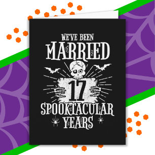 Halloween Spooktacular 17e huwelijksverjaardag Kaart