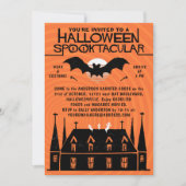 Halloween Spooktacular, 1960 Mideeuwse Retro Bat Kaart (Voorkant)