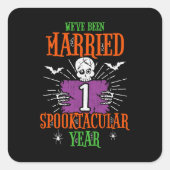 Halloween Spooktacular 1e trouwdagjubileum Vierkante Sticker (Voorkant)