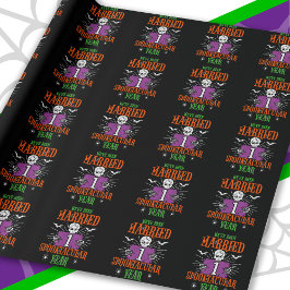 Halloween Spooktacular 1st Wedding Jubileum Cadeaupapier