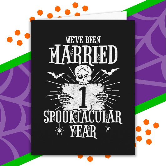 Halloween Spooktacular 1st Wedding Jubileum Kaart