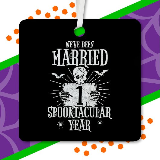 Halloween Spooktacular 1st Wedding Jubileum Metalen Ornament