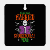 Halloween Spooktacular 1st Wedding Jubileum Metalen Ornament (Achterkant)