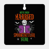 Halloween Spooktacular 1st Wedding Jubileum Metalen Ornament (Voorkant)