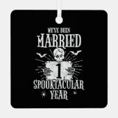 Halloween Spooktacular 1st Wedding Jubileum Metalen Ornament (Achterkant)