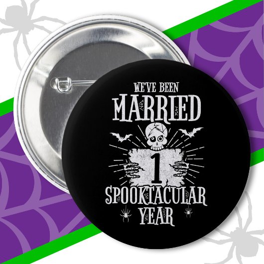 Halloween Spooktacular 1st Wedding Jubileum Ronde Button 5,7 Cm