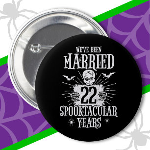 Halloween Spooktacular 22e bruiloft Jubileum Ronde Button 5,7 Cm